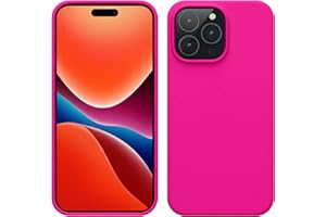 kwmobile Hülle für das iPhone 14 Pro Max Hülle - dünnes Silikon Handy Case - stoßfeste Handyhülle mit weicher Oberfläche - unterstützt kabelloses Laden - Neon Pink