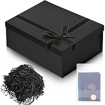 Boîte Cadeau Rectangulaire 22x16x8.5cm - Coffret Vide Avec Ruban Pour Occasions