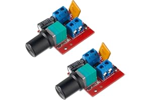 BOJACK Mini Contrôleur de Vitesse de Moteur à Courant Continu PWM Petit Dimmer Led 5A 90W 3v 6v 12v 24v 35v Interrupteur de Contrôle de Vitesse (Paquet de 2 Pièces)