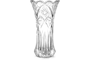 HLWDXNO1 Glass Vases for Flowers, 20cm Large Vase Set, Minimalist Decorative Crystal Glass Vase, Thickened Clear Tall Flared for Home Floral Arrangement Centerpieces Living Room,Kitchen,Bedroom,Office, A
