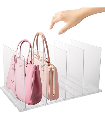 Organisateur De Sacs à Main - Lot De 10 Séparateurs Ajustables - Base à Fentes Pour Placard, Dressing, Cuisine