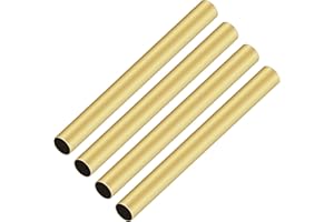 iMeistek 4 tubi in ottone, 9 mm di diametro esterno x 0,2 mm di spessore della parete, 200 mm di lunghezza, tubi rotondi in ottone senza cuciture, per decorazioni da giardinaggio, artigianato fai da