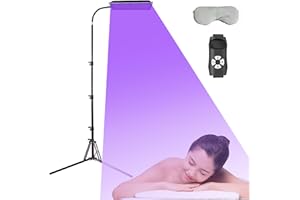 JOPWUE Lampe de Bronzage pour la Maison 45W, 395nm Lampe Bronzage pour Le Visage Et Le Corps Support Réglable Lampe UV Bronzage Avec Protection des Yeux (A)