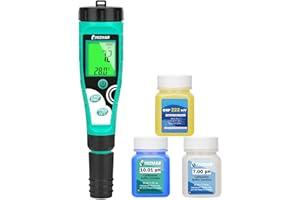 Misuratore di Cloro per Piscina UIUZMAR, Tester Digitale di Salinità e Cloro e pH con Soluzione di Calibrazione, Tester di pH, Cloro Libero, ORP, Sale, EC, TDS, Temp per Acquari Idroponica