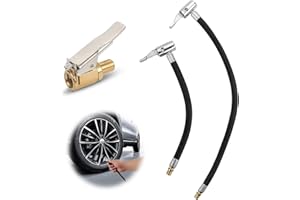 NVGVUP Zestaw 3 przedłużek do wentyli, 20 cm i 35 cm, z wtyczką dźwigniową 8 mm, uniwersalny wąż do napełniania opon, mosiężny, adapter do samochodu, roweru, motocykla