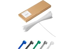 Haus Projekt White 300x3.6mm Cable Ties Heavy Duty, 100pcs Premium Industrial Multi-Purpose Plastic Zip Tie Wraps, Indoor and Outdoor Use, Cable Management, Wires, Office, Garden, Zip Ties White