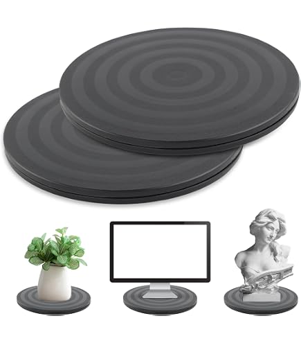 Heavy Duty Lazy Susan Turntable – 2 Pack 12 Inch Rotating Stand For Plants, Monitors, Crafts & Kitchen