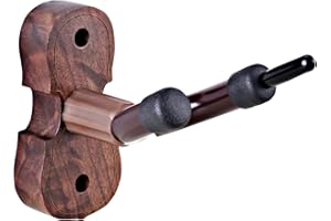 KINGPOINT Gancho de Pared para Violín, Soporte de Madera de Caoba para Estudio en Casa, Accesorios de Instrumentos de Cuerda (Nogal Negro)