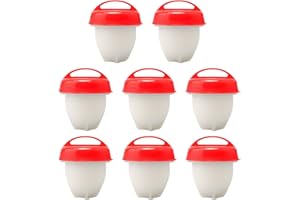 TAFACE 8 Bollitori per Uova in Silicone, Coppe per Cottura a Vapore per Uova Antiaderenti, Portauova Senza Guscio, Stampi per Uova a Bollitura Rapida, Utensili Da Cucina per Uova Sode per Uso Alimentare