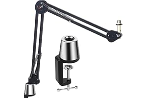 Tlingt Support Mic Arm Stand, Desk-Mounted Microphone Boom Arm, Flexible Spring loaded, Mic Suspension Boom for Recording, Podcasts, Streaming, Gaming, and Home Use.