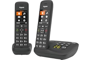 Gigaset C575A Duo - 2 Schnurlose DECT-Telefone mit Anrufbeantworter - großes Farbdisplay mit aktueller Benutzeroberfläche - Adressbuch - Jumbo-Modus und Anrufschutz, schwarz [Deutsche Version]