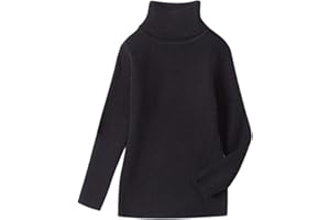 FGUUTYM Pull d'hiver pour enfant garçon et fille - Couleur unie - Col roulé - Haut en tricot stretch - Pour bébé fille