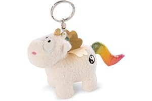 NICI- Porte-clés Licorne Arc-en-Ciel Yang 10cm, 47371, Blanc/Multicolore, 10 cm
