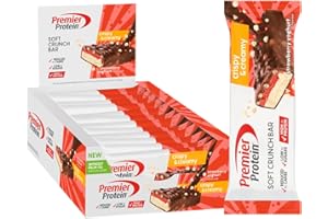 Premier Protein Soft Crunch Bar Strawberry Yoghurt 12x45g - High Protein Low Sugar + Réduction des glucides + Sans huile de palme
