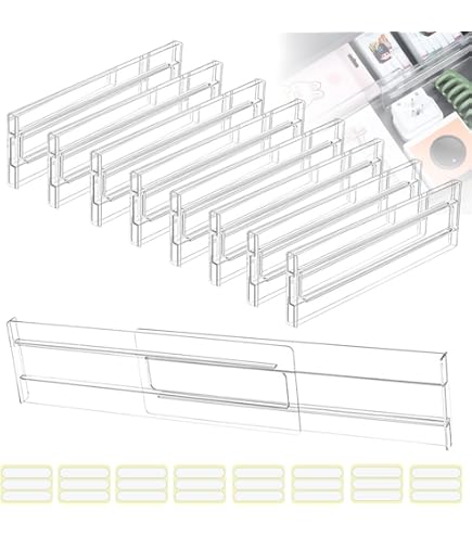 Set 8 Divisori Per Ripiani In Acrilico - 30x20 Cm, Trasparenti, Organizzazione Armadi - Foto 6
