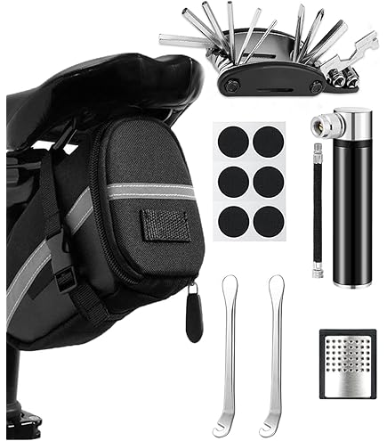 Kit Riparazione Bici Da Sella - 16in1 Attrezzi + 27 Accessori, Borsa Riflettente - Foto 7