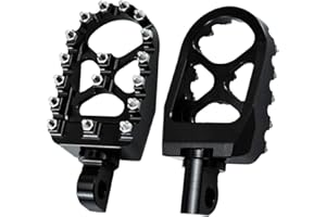 HCmotorku Pedane per moto MX Offroad Pedane CNC 360° Roating Fit Per Harley Sportster Iron 883 Softail Street Glide Dyna Fatboy Nero