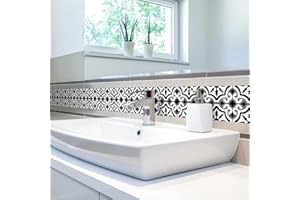 Funlife Bordo per carta da parati in PVC, autoadesivo, adesivo da parete, per bagno, cucina, camera, molti motivi, striscia per pavimento impermeabile, 10 cm x 2 m