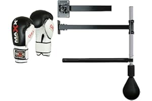 MAXX PRO BOXING GEAR Maxx Wall Mounted Rotating Bar With Speedball Boxing, Sparring Punch Bar Reflex Punching Ball With Rotating Bar