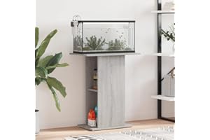 Rantry Aquariumständer Aquarium Unterschrank Aquarien Schrank, Aquarium Tisch mit Stabiler Oberplatte, Aquariumschrank für Sicheren Stand Grau Sonoma 60,5x36x72,5 cm Holzwerkstoff