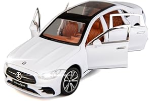 TGRCM-CZ 1/24 Benz E300 Modèle de voiture, jouet à tirer en alliage de zinc moulé sous pression avec son et lumière pour enfants, garçons et filles, cadeau (blanc)