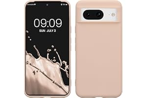 kwmobile Funda para Google Pixel 8 Carcasa - Ultrafina de TPU y Silicona con Bordes elevados anticaídas - Beige Rosa Claro