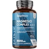 Magnesium Complex 1700mg, 180 Vegan Capsules, 400mg Elemental Magnesium | 3 Month Supply, Bisglycinate, Citrate, Malate and T
