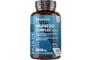 Magnesio Complex 1700mg, 180 Cápsulas Veganas, 400mg de Magnesio Elemental | 3 Meses de Suministro, Con Bisglicinato, Citrato, Malato y Taurato - Con Leucina, Sin Estearato de Magnesio ni OGM