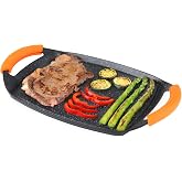Orbegozo GDB 3600 Cast Aluminium Grill Griddle, Non-Stick Surface, Dishwasher Safe, Rubber Handles