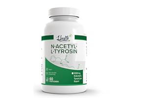 ‎ZEC+ Zec+ Health+ N-Acetyl-L-Tyrosin - 60 Kapseln je 1000 mg reines Tyrosin, hochdosierter essentieller Baustoff für Schilddrüsenhormone, ohne Zusätze, 69,78 g