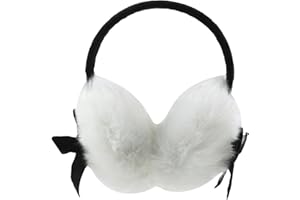CutitiUU Foldable Winter Bow Earmuffs,Winter Fashion Adjustable Faux Fur EarMuffs Ear Warmers,Ear Muffs for Women Girls,Outdoor Earmuffs