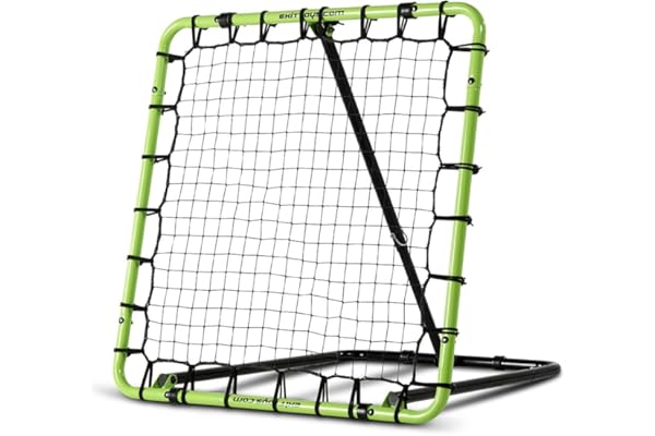 EXIT Toys Filet de Rebond Multisport Tempo - 100x100 cm - Entrainement Football, Volleyball, Basketball, Handball et Hockey - Réglable dans 7 Positions - Facile à Déplacer - Vert/Noir