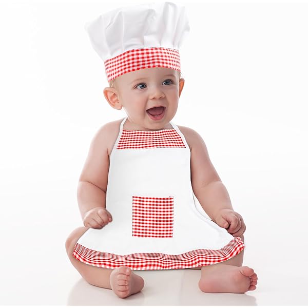 Lot De 2 Tenues Chef Bébé Fille – Toque & Tablier Mignon 6-24 Mois – Parfait Pour Photos Souvenirs Et Anniversaires !