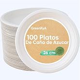 GreenFyA 100% Biodegradable Disposable Sugarcane Dishes (100, 26 cm.)