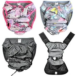 Leak Proof Waterproof Cat Dog Diapers Female Washable Reusable Absorbent Pad Padding Lined for Small Medium Large Pets (XXXL: Waist 24
