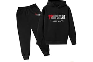 SGDLESN Trapstar Tracksuit Kids Trapstar Children's Hooded Athletic Boys Tracksuit Unisex Two-Piece Trapstar Tracksuit Girls Tracksuit Trapstar Tracksuit Kids Pullover Hoodie Football Tracksuit