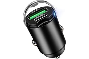 elzle Chargeur Allume Cigare USB C, 2 Ports Chargeur Voiture USB Rapide Adaptateur Allume Cigare USB à Recharge Rapide PD 30 W + QC 3.0 Compatible avec iPhone, Samsung, Xiaomi, Huawei et tablettes