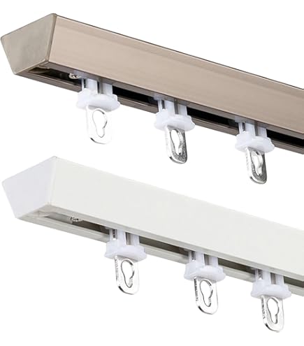 ACHZYFT Tringle à Rideaux Ultra-Mince Pour Plafond, Connecteurs D'angle, Rail De Rideau Pour Séparation De Pièces, Tringle à Rideaux En Aluminium En Forme De V, Livré Avec(Size:3.4M,Color:Noir