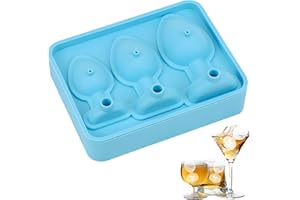 HAOKELAI Blauer Eiswürfelform Silikon für Lustige Formen, Eiswürfelschale für Eiswürfel DIY Zubehör, Handgemachte Form für kreative Eiswürfel, für Bar-Cocktail, Whisky, Kaltgetränk
