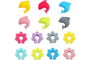 CTRICALVER Identyfikatory szklane, silikonowe znaczniki do napojów, zawieszki na kieliszki do wina, na przyjęcie koktajlowe, rodzinny obiad, przyjęcie (14 szt.), Silikon