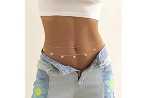 Bramian Boho Farfalla Catena in vita Catene per il corpo da spiaggia Accessori per gioielli in vita da spiaggia per donne e ragazze