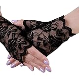 Xiang Ru Hollow Lace Short party guanti senza dita per donne