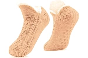 AWAVM Damskie kapcie, puszyste i ciepłe skarpety z podszewką polarową, antypoślizgowe skarpety dla kobiet, mężczyzn, dziewcząt, ciepłe skarpety podłogowe dla kobiet, miękkie, grube, świąteczne