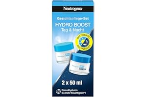 ‎NEUTROGENA Neutrogena Hydro Boost Skincare Set: Hydro Boost Aqua Creme + Nachtcreme, parfümfreie Gesichtspflege mit purer Hyaluronsäure und Aminosäuren,pflegende/intensive Gesichtscreme für trockene Haut je 50ml