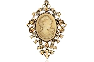 Angelra Spilla da Donna in Stile Vintage con Cammeo in Resina Che Ritrae Un Volto per Banchetti Matrimoni Party Decor
