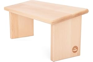 Bodhi Banco de meditación de madera (haya) | Taburete de yoga de madera | Banco de meditación para una meditación profunda | Variación: Lhasa – haya barnizada