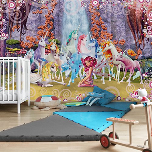 Kindertapeten – Vliestapeten – Mia and Me – Mia und Onchao mit den Einhörnern von Centopia – Fototapete Breit Vlies Tapete Wandtapete Wandbild 3D Fototapete, Größe HxB: 190cm x 288cm - 5