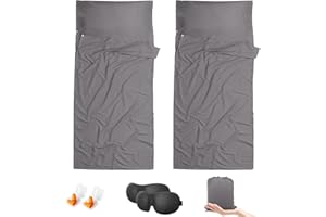 BREENHILL Sleeping Bag Liner Camping Sheets & Travel Sheet Hostels & Traveling Sleep Sack for Backpacking, Hotels Lightweight Single & Double Camping Sleeping Bag Liners with Zipper Comfortable
