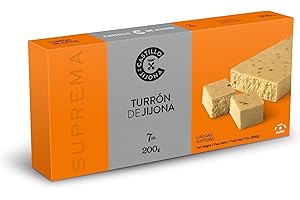 Castillo de Jijona - Torrone di Jijona 200gr - Torrone Tradizionale - Mandorla Selecta - Senza Glutine - Alta Qualità - 18 Mesi di Vita - Prodotto in Spagna (Jijona)