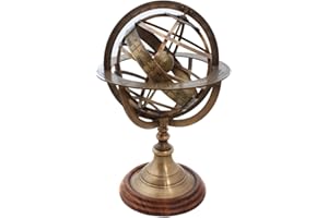 Medieval Replicas Engraved Brass Tabletop Armillary Nautical Sphere Globe